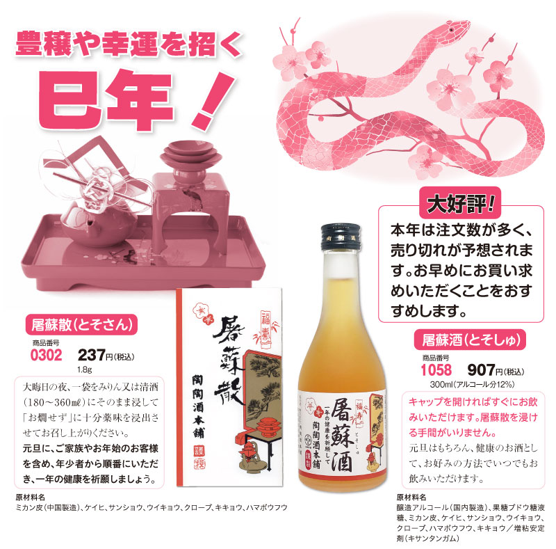 屠蘇散と屠蘇酒